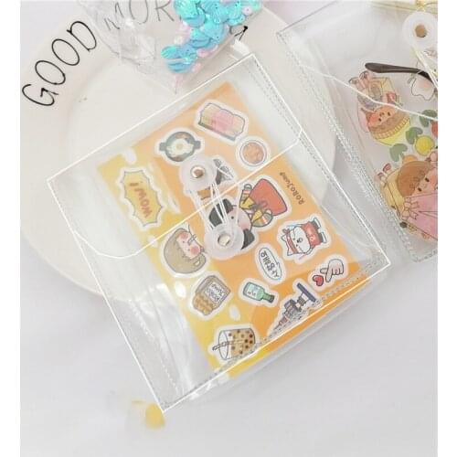 Kawaii Transparent Winding Line Pencil Bag PVC Waterproof Pouch Cosmetic Storage Bag Pencil Cases Stationery School Supplies
