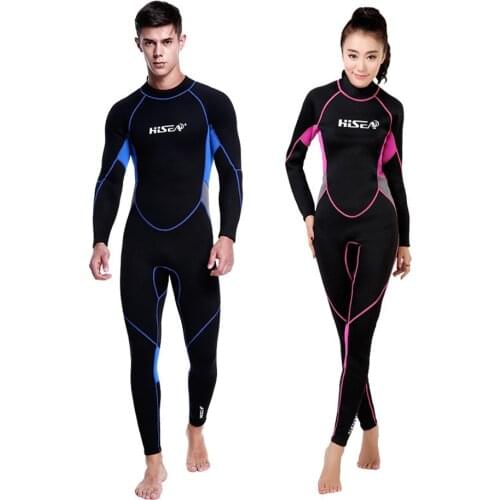 3mm Thick Neoprene Diving Suit Onepiece Couple Long-sleeved Trousers Warm Surfing Zipper Swimming Snorkeling Mother Suit Wetsuit