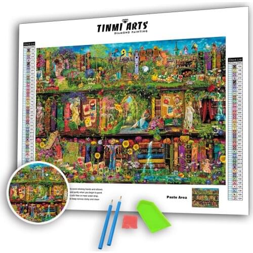 5D DIY Poured Glue Diamond Painting Kits Scalloped Edge Landscape Embroidery Full Set Garden Scenery Beaded Art Home Decoration