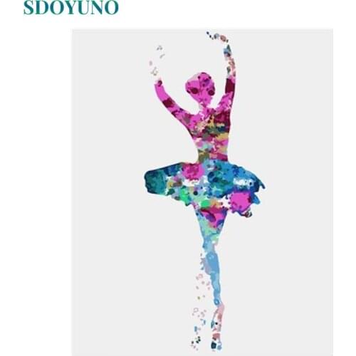 SDOYUNO 60x75cm Oil Painting By Numbers Figure DIY Pictures By Numbers On Canvas Color Ballet Dancer Frameless Hand Painting