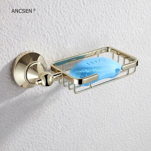 Wall Mounted Brass Color Bathroom Soap Basket New Bath Soap Dish Holders / Soap Holder/Soap Case home decoration Bathroom
