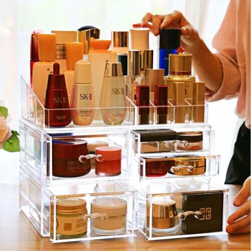 Makeup Organizer Drawers Acrylic Cosmetic Storage Box Jewelry Container Make Up Case Makeup Brush Holder Organizers