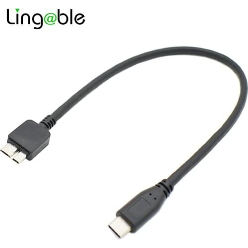 Lingable USB 3.1 Type C Male to USB 3.0 Micro B Male OTG Converter Cable USB-C Connector Cables For Hard Drive Smartphone 30CM