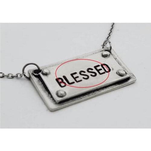 Personalized Memorial Necklace name or words Blessed or other word or name Engraved Necklace N299