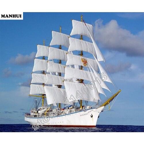 Full Diy Diamond Painting Embroidery Cross Stitch sailboat Gift Diamond Mosaic Needlework Art Decoration BCD013