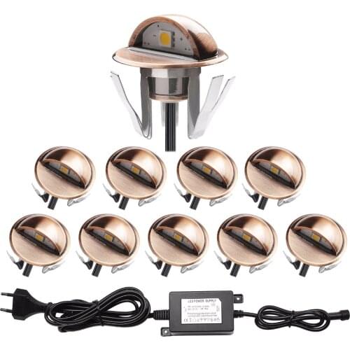 QACA Half-moon SMD5050 IP65 LED Stair Lights Low Voltage Outdoor Recessed Landscape Pathway Step Stair Lamps 10pcs/set B106-10