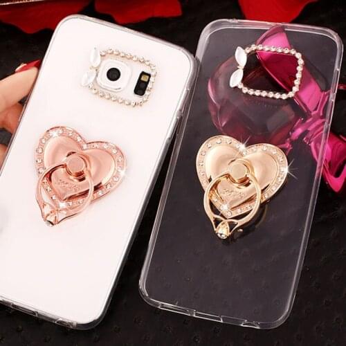 Luxury Bling Glitter Ring Case For Samsung Galaxy J3 J5 J7 2017 Pro J4 J6 J8 A8 A5 A6 A7 2018 Clear TPU Silicon Phone Back Cover