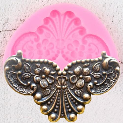 3D Craft Wings Border Silicone Mold DIY Relief Cupcake Topper Fondant Cake Decorating Tools Cookie Baking Candy Chocolate Moulds
