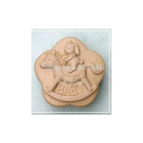 New Baby with horse Craft Art Silicone Soap mold Craft Molds Handmade soap molds