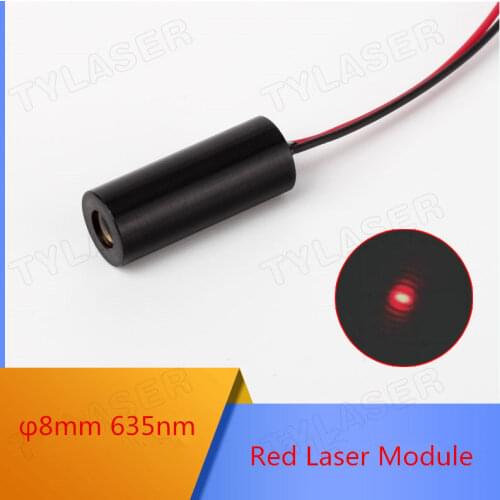 High End Glass Lens 8mm 635nm 1mW 5mW 10mW Red Dot Laser Module Industrial Grade APC Driver