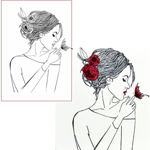 Slender Graceful Shouler Clear Stamps Beautiful Lady For DIY Card Making Kids Transparent Silicone Stamp New 2019