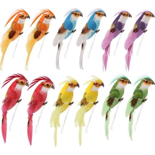 Creative Feather Lawn Figurine Bird Handmade Simulation Parrot Foam Artificial Light And Durable Feathers DIY Craft Mini Sparrow