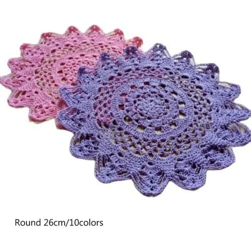 Vintage cotton lace table place mat crochet coffee placemat pad Christmas glass drink coaster cup mug tea dining doily kitchen