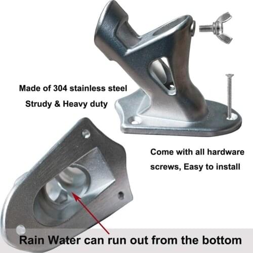 High Quality Portable Flag Pole Holder Universal Stainless Steel Flagpole Bracket Base Mount