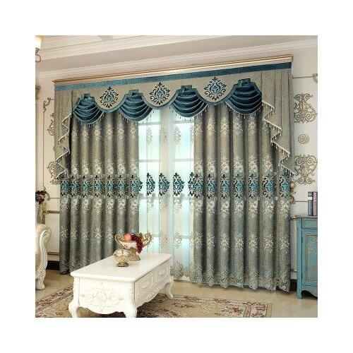 New European Style Embroidery Curtain Fabric Valance Curtains for Bedroom Living Room Dining Room window for high quality shade