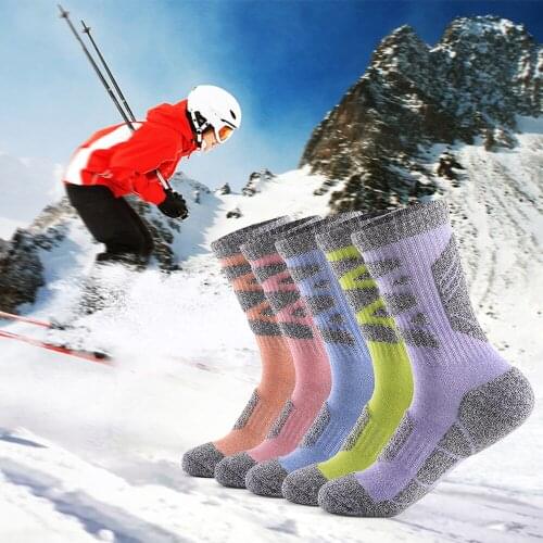 LIXADA Women Sport Socks Thick Knit Winter Athletic Socks Outdoor Breathable Quick Dry Socks For Marathon Running Cycling Socks