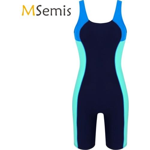 Womens Swimsuit One-piece Swimwear U Neck Sleeveless Removable Pads Open Back Short Jumpsuit Bodysuit for Beach Pool Bathing