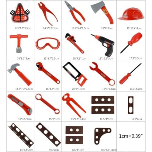 1Set Garden Tools Pretend Play Repair Tool Plastic Engineering Maintenace Toys