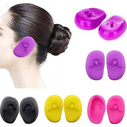 1 Pair Salon Hair Dye Ear Covers Earmuffs Prevent From Stain 4 Colors Barber Hairdressing Accessories Hair Styling Tools