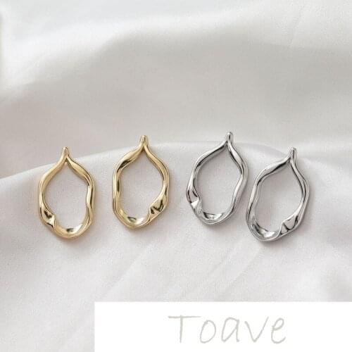 14k gold irregular water drop hollow frame silver needle diy earrings earrings hand-made material accessories