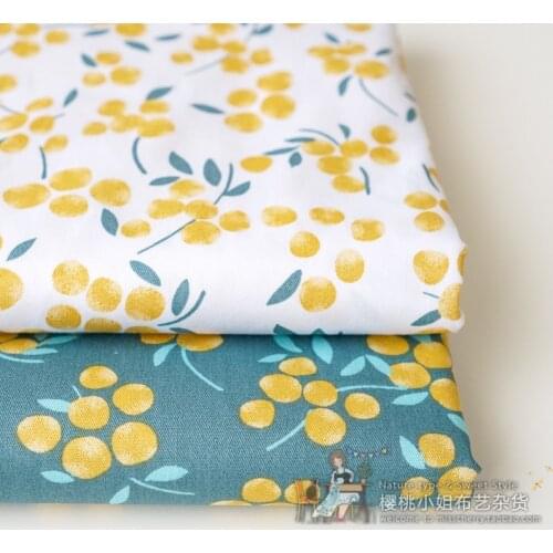 160x50cm Gold Fruit Twill Cotton Sewing Fabric Handmade DIY Clothes Bedding Cloth