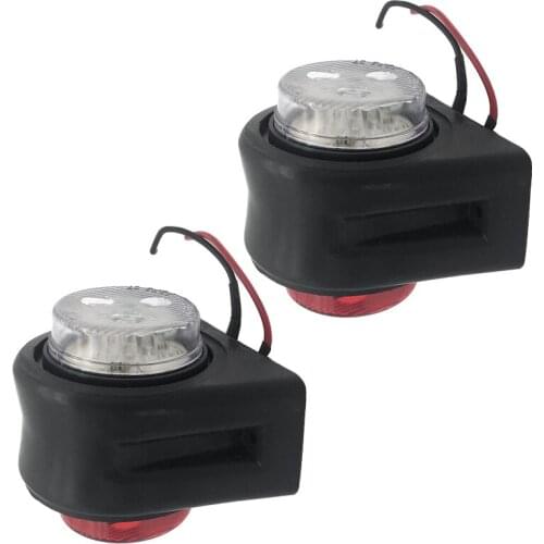 2PCs Wearproof Universal 12LED Auto Side Marker Lights Bright Flat Lamp Indicator 10-30V For Truck Trailer Lorry