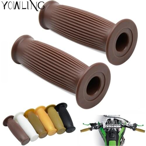 7/8" Motorcycle Hand Grips Handle Rubber Bar Gel Grip Retro Rubber Motorcycle Bike Vintage Coke Bottle Hand Grip x 2pcs