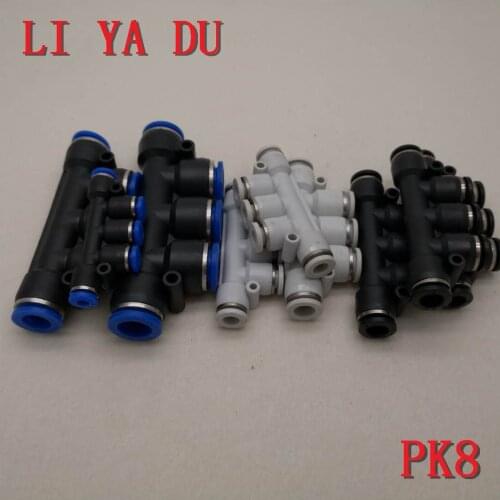 50pcs/lot PK8 Quick Coupling Pneumatic Fast Plastic Quick Connect Five-way Outer Diameter