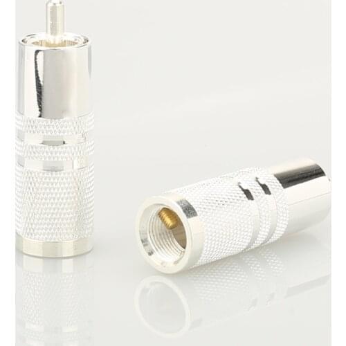 50pieces High quality Sliver plated RCA plugs for hifi interconnect cable audio rca plug hifi audio plug