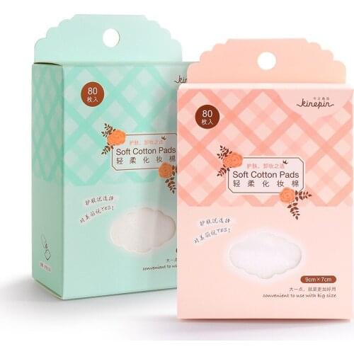 80pcs/set Cosmetic Cotton Pad Wrap Lint Free Facial Eye Cleansing Makeup Remover Paper Tool Nail Polish Napkin Pads -35