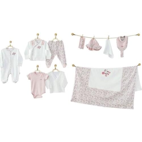 Andywawa AC9511 Pink Flover 10 Piece The Zibin Set Pink