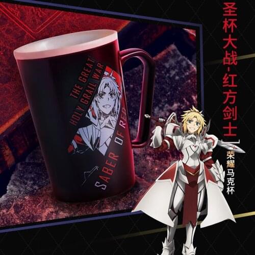 Anime Fate Zero Fate Stay Night cosplay Black Saber Arturia Pendragon Ceramic Mug Water Cup Set Collection Toys Christmas Gifts