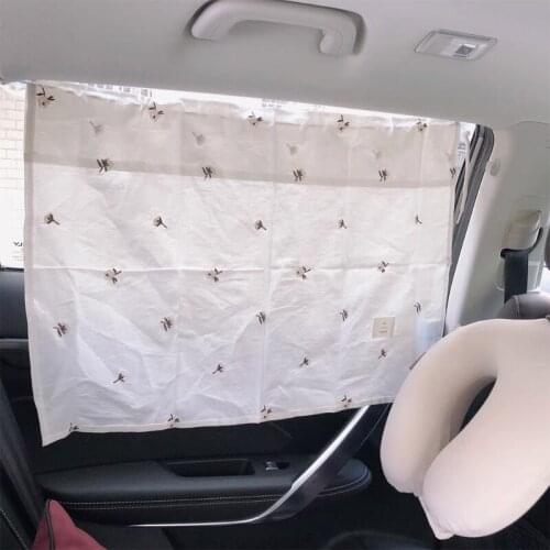 Baby Kids Car Sun Shade Curtain Auto Interior Window Sunshade Protector UV Protection Sun Visor with Suction Cup Drawstring