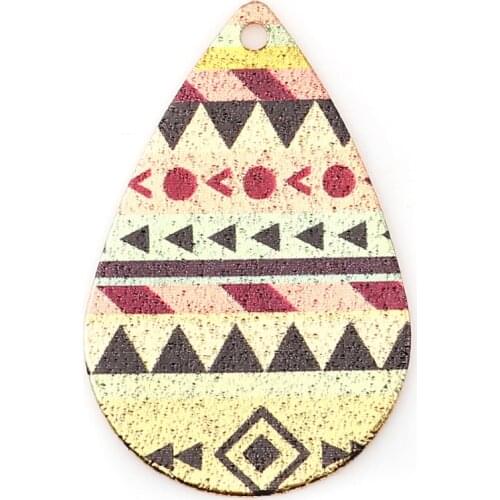 DoreenBeads Fashion Zinc Based Alloy Enamel Painting Pendant Drop Gold Multicolor Geometric 28mm(1 1/8") x 18mm( 6/8"), 10PCs