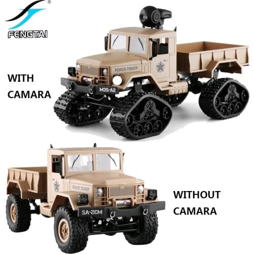 Fy001 1/16 4Wd Track Off-road Military Armored Vehicle Assembly Model Toy Connected To Wifi 480P 0.3Mp Video Camera Snow Wheel