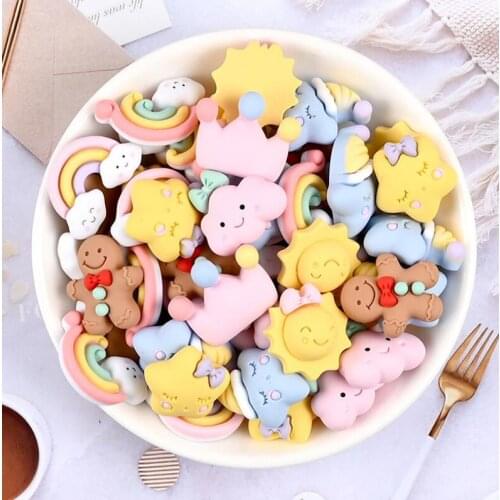 100pcs/lot Lovely rainbow flower Resin flatback Cabochons Accessories For Hair Clothing Shoes Planar DIY Home Decoration