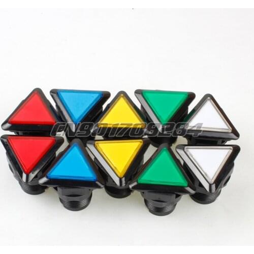 10x Jiu Man Triangle LED Illuminated Push Buttons Switch For Arcade Video Games Bingo Games Machine Parts Mame Jamma