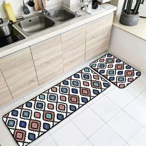 Morocco Geometric Doormat Flannel Area Rugs For Living Room Bedroom Bedside Carpets Anti-Slip Office Chair Door Mat Kitchen Rug
