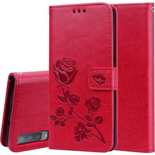 Magnet Leather Wallet Case For Samsung Galaxy A7 2018 Card Slot Holder Stand Flip Cover Samsung a7 2018 Case