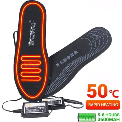 Motorcycle Boots Heated Insoles Feet Warm Winter Moto Shoes Electric Heating Insoles Battery Powered Washable Thermal Insoles