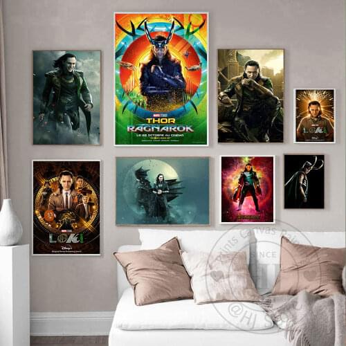 Marvel New Moive Series Superhero Loki Printing Canvas Poster Family Wall Fan Collection Bar Cafe Home Decoration Cuadros