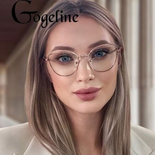 New Anti Blue Light Cat Eye Glasses Frame Metal Frames Men Women Optical Fashion Computer Glasses