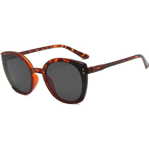 Oval sunglasses Vintage women Cat Eye Sunglasses for Women Tortoise Brown Retro Round Mirrored Lens Sun Glasses Female 2020