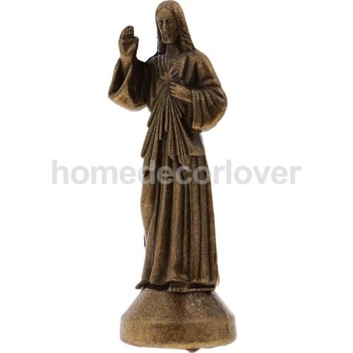 Portable Mini Jesus Statue Alloy Home Decoration Figurine Collectables Ornament Optional