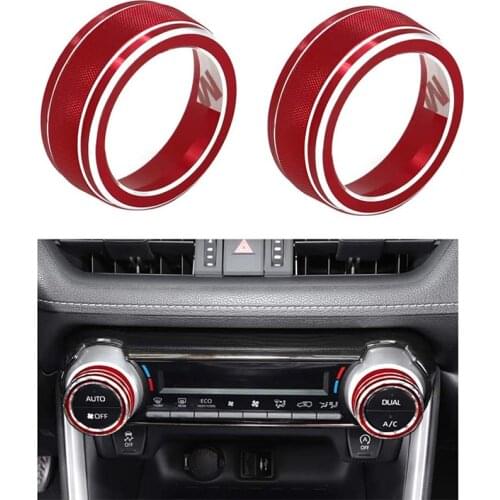 2x for Toyota RAV4 Rav 4 XA50 2019 2020 2021 Aluminum Alloy AC Air Condition Switch Knob Button Ring Trim Cover Car Accessories