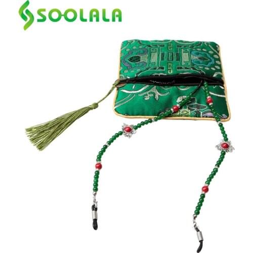 SOOLALA Sunglasses Chain Cord Lanyard Chain for Glasses Accessories Rope Eyeglasses Cord Chains Beads Brilkoord with Gift Bags