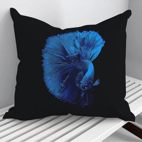 Blue betta fish Throw Pillows Cushion Cover On Sofa Home Decor 45*45cm 40*40cm Gift Pillowcase Cojines Dropshipping
