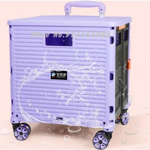 Shopping Cart Folding Grocery Shopping Cart Express Small Trailer Portable Shopping Cart Aluminum Trolley Small Trolley For The