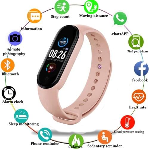 M5 Smartwatch Bracelet 2021 Bluetooth Waterproof Heart Rate Monitor Fitness Tracker Watches Smart Watch for Apple Huawei