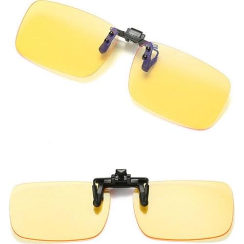 Unisex Blue Light Protection Clip On Sunglasses Near-Sighted Driving Night Vision Lens Anti-UVA Cycling Riding Sunglasses Clip